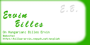 ervin billes business card